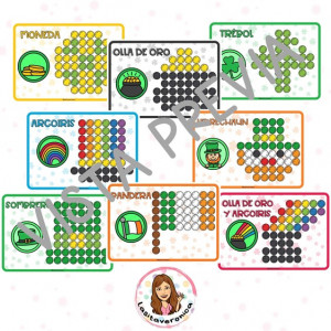 Pompones San Patricio. Marzo.