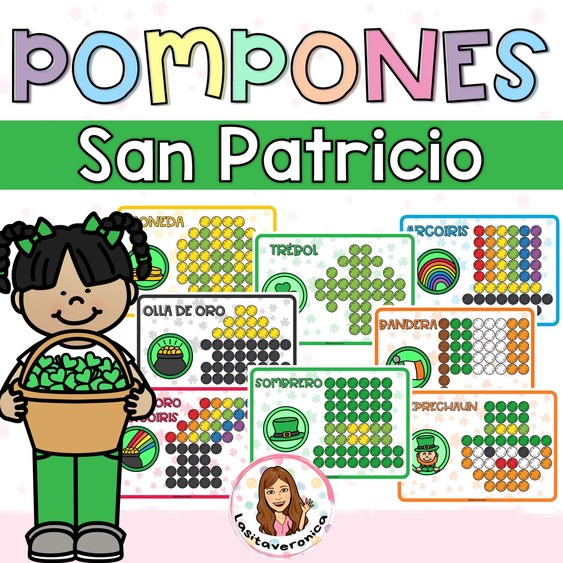 Pompones San Patricio. Marzo.