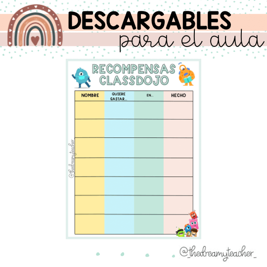 Cartel Recompensas ClassDojo