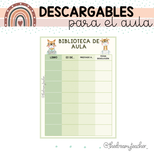 Cartel biblioteca de aula