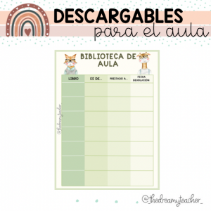 Cartel biblioteca de aula