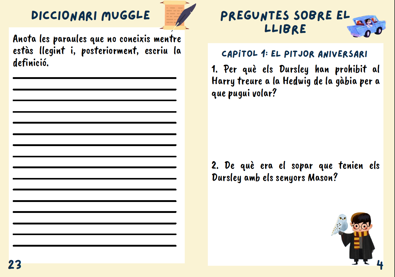 Seguimiento de la lectura HARRY POTTER I LA CAMBRA SECRETA