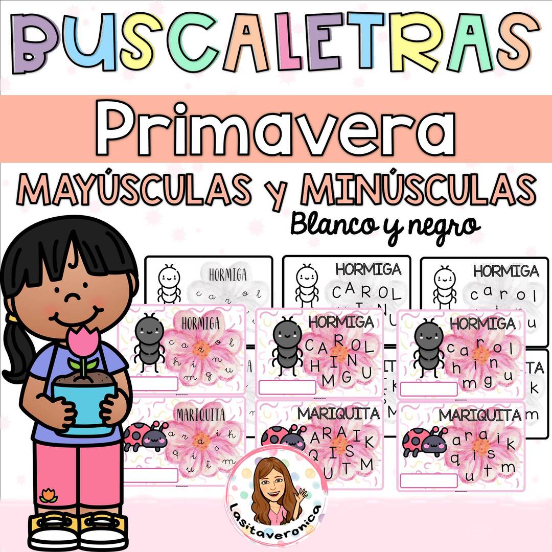 Identificación de letras en Primavera. Buscaletras "INSECTOS" / Letter finders "INSECTS". Spring.