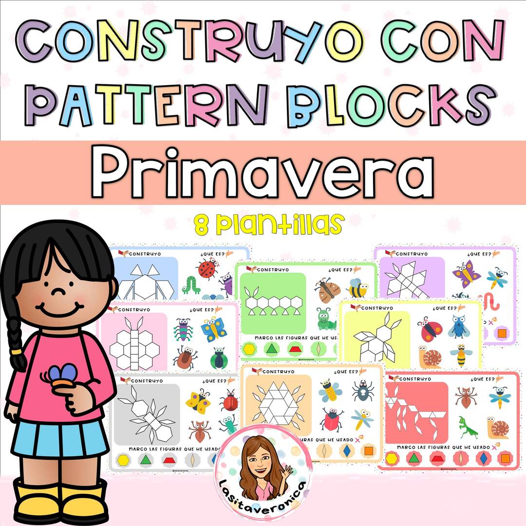 Geometría y mates de insectos / Insects/Spring Pattern Blocks Math