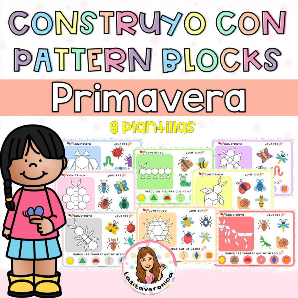 Geometría y mates de insectos / Insects/Spring Pattern Blocks Math