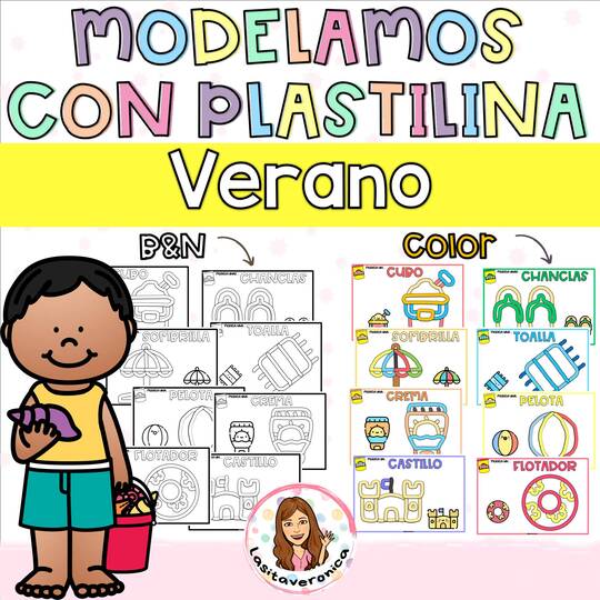 Modela con plastilina en verano