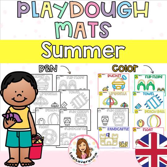 Summer Playdough mats. Fine motor. / Plastilina verano. Motricidad fina. ENGLISH