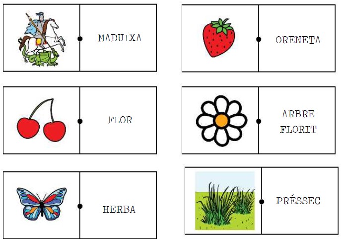 Dòmino primavera_Associació imatge/paraula