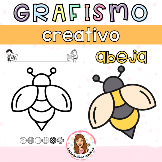 Grafismo Creativo Abeja. Primavera