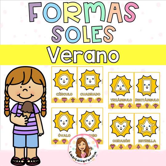 Plastilina formas sol. Verano. /Sun Playdough mats. Shapes. Español