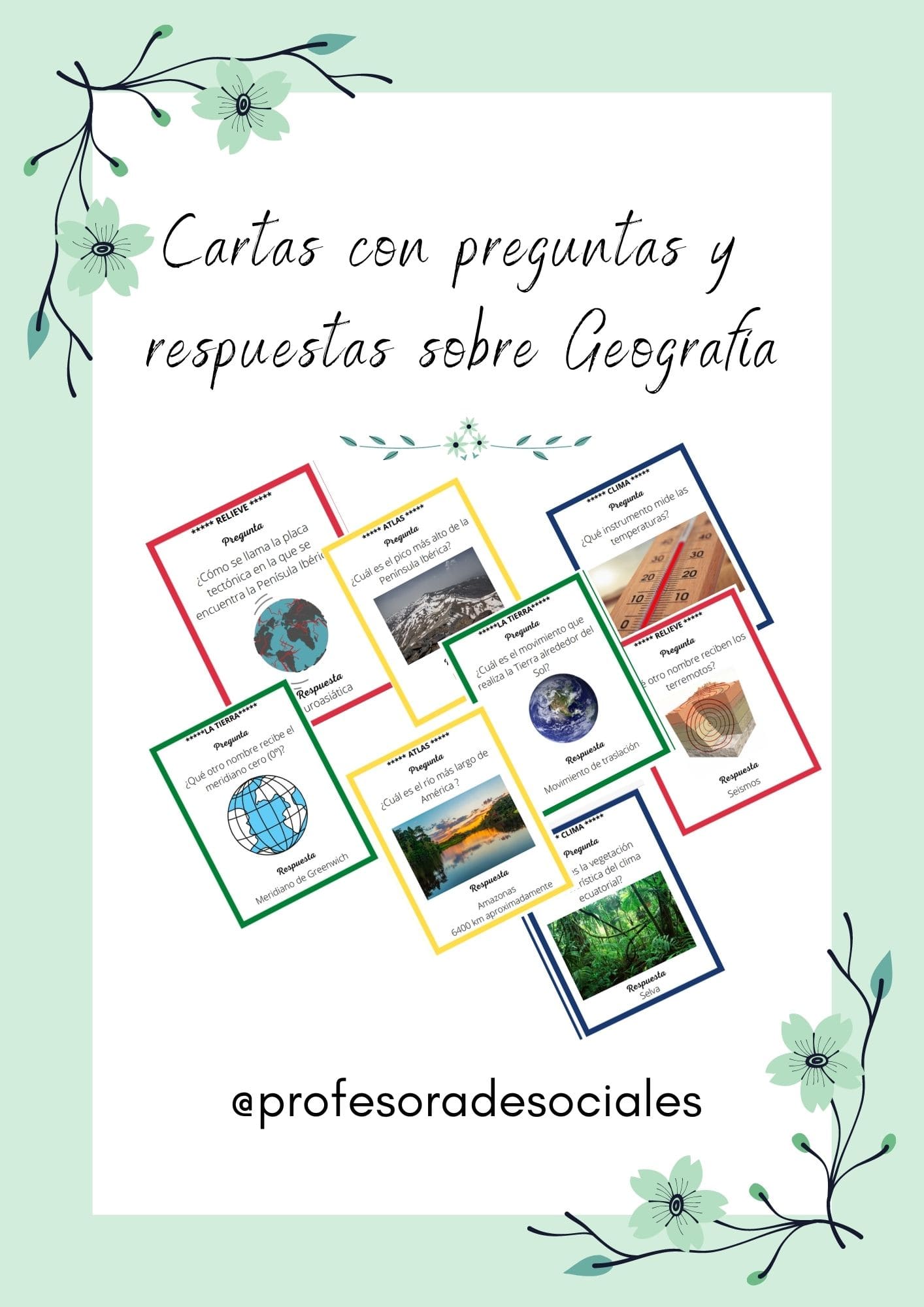 JUEGO DE CARTAS DE GEOGRAFÍA
