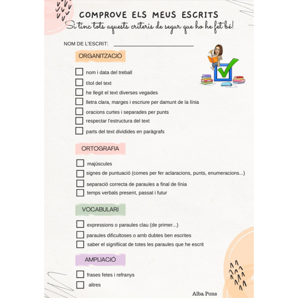 Plantilla autocorrecció de textos