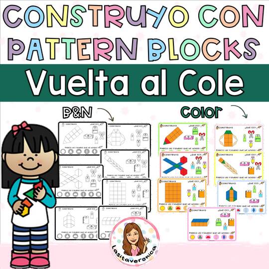 Pattern Blocks Vuelta al cole / Back to school Pattern Blocks. Math centers.