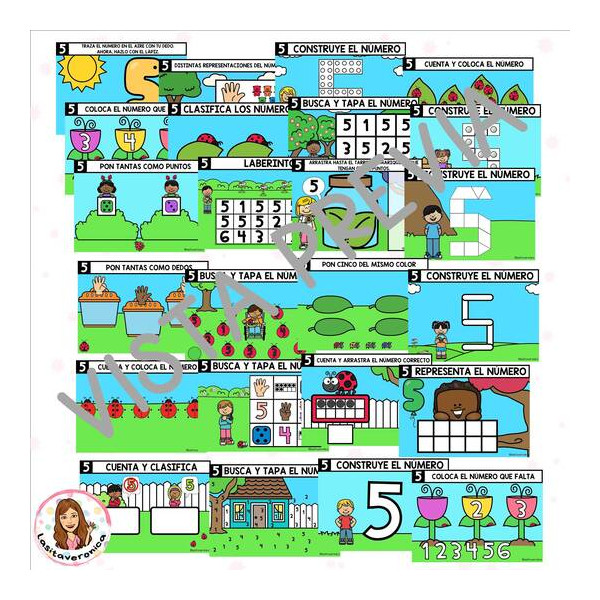 Todo sobre el número 5 PowerPoint. Digital numbers.