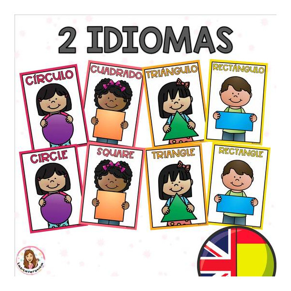 Formas geométricas. Decoración del aula / 2D shape posters. Spanish English