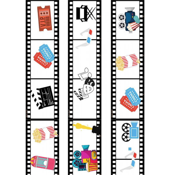 Bordes/vores per decorar la pissarra, amb temàtica de cine i pel.lícules.