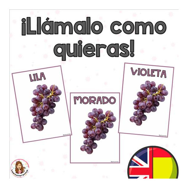 Colores con imágenes reales. Decoración del aula / Color Posters. Real Pictures Classroom Decor.  Spanish English