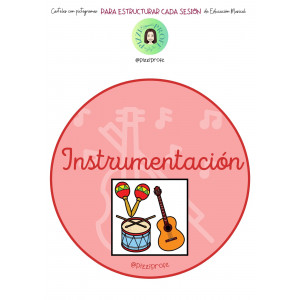 Carteles para Música en castellano e inglés con pictogramas by @pizziprofe