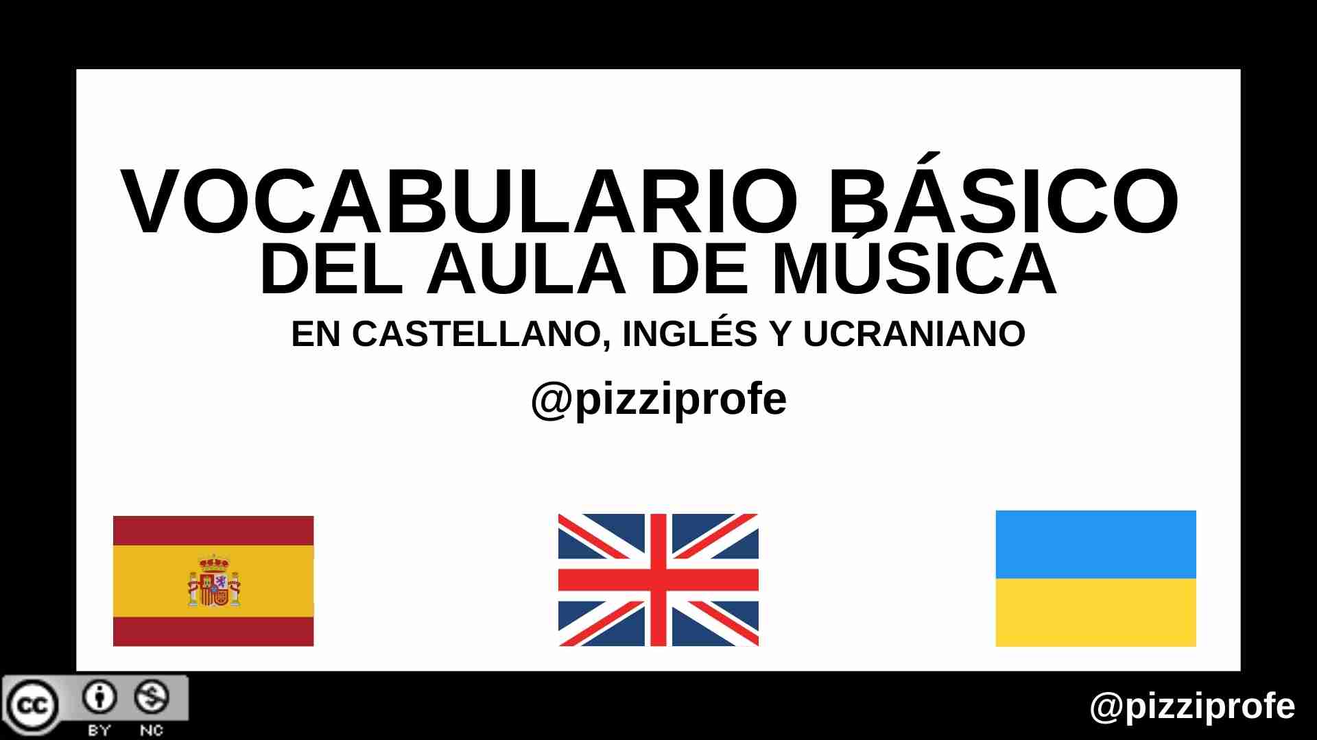Vocabulario básico del aula de música en cas/ing/ucr by @pizziprofe
