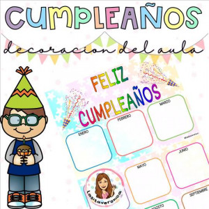 Poster cumpleaños. Spanish
