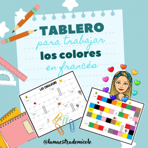Tablero para trabajar los colores en francés