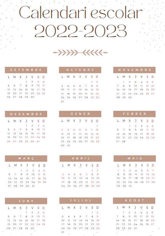 Calendari curs 22-23