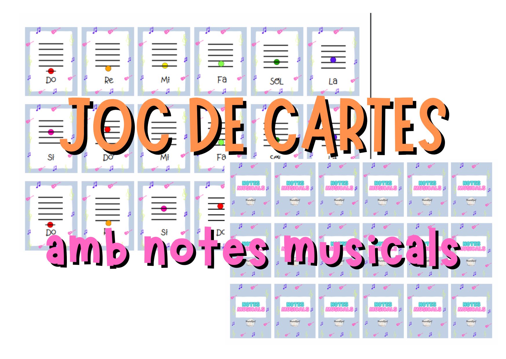 JOC DE CARTES Notes musicals @musicalitza