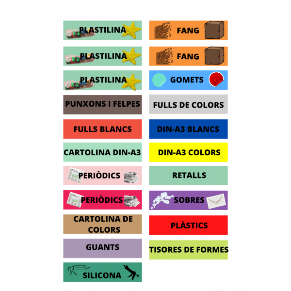 Cartells de material d'aula