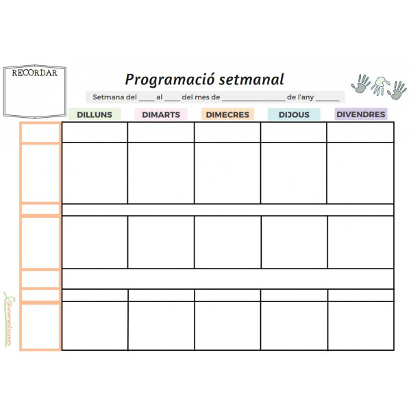 Quadern programació setmanal