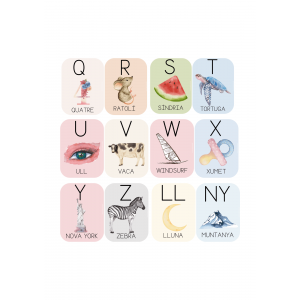 Abecedari català amb lletra de pal