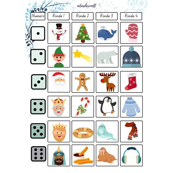 Tira el dado y dibuja