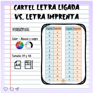 Cartel letra ligada vs. letra imprenta