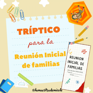 Tríptico informativo 2023/2024 para la reunión inicial de familias