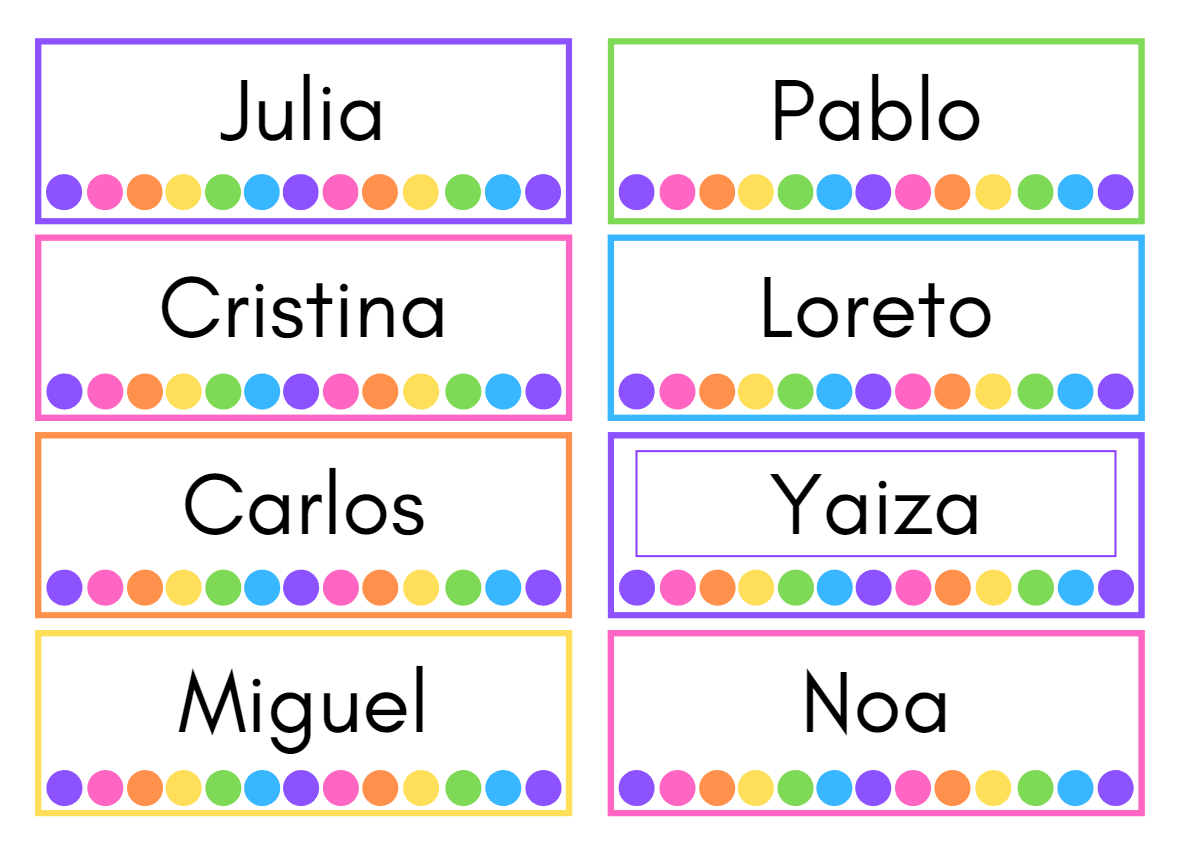 Carteles de nombres