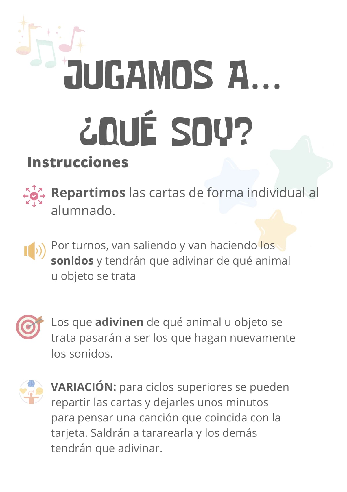 Juego musical: “¿Qué soy?”