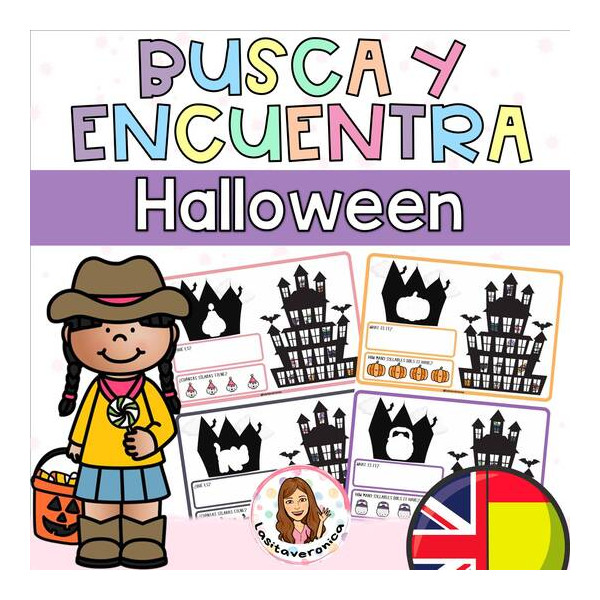 Atención y vocabulario Halloween. Halloween I Spy. Octubre. Vocabulary. Spanish. English.