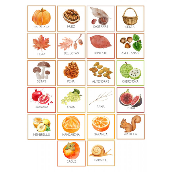 vocabulario de otoño castellano mayúsculas