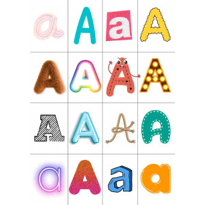 Abecedari amb diferentents formats