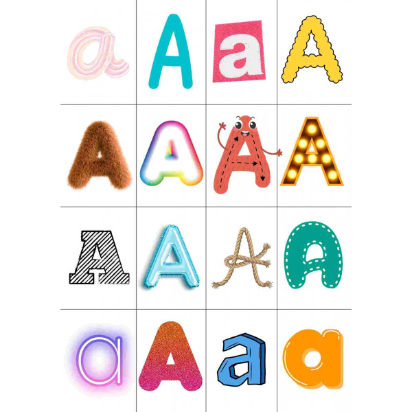 Abecedari amb diferentents formats