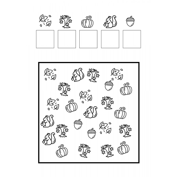 Cuenta y colorea otoño