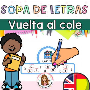 Buscadores de letras. Sopa de letras vuelta al cole. Identificar letras.