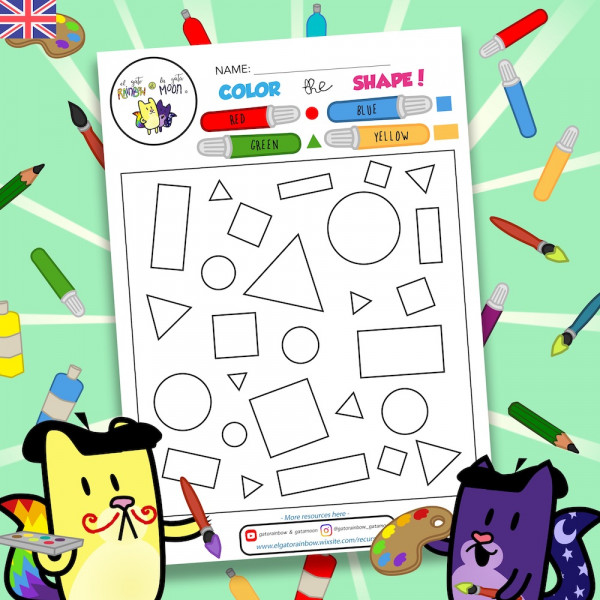 [ENGLISH] Formas geométricas planas - Discrimina y colorea
