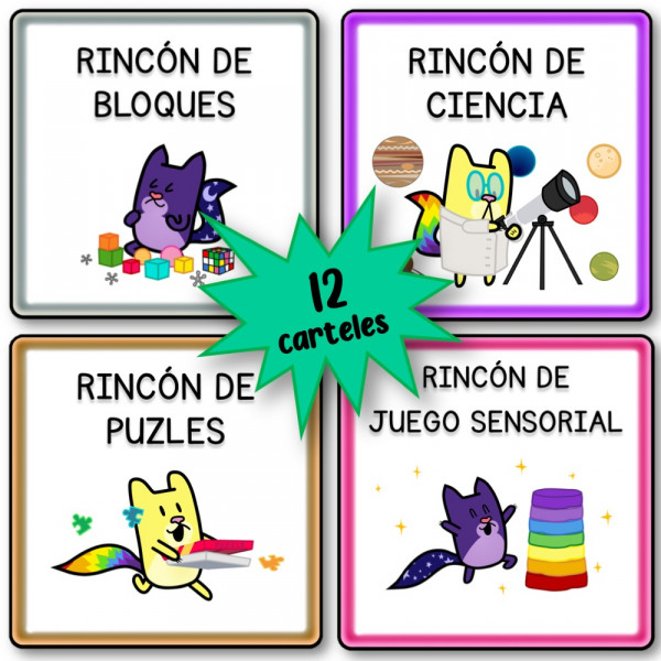 CARTELES para los RINCONES o CENTROS de CLASE