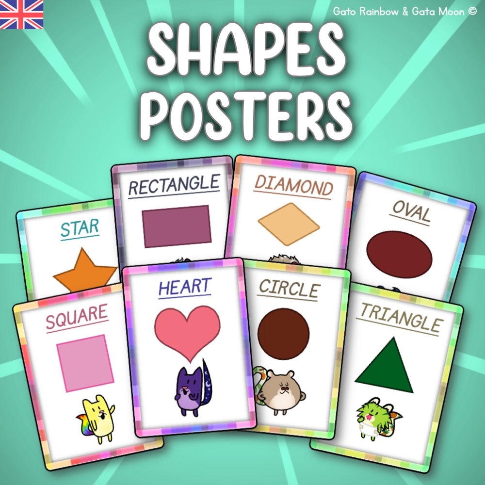 [ENGLISH] POSTERS de las FORMAS / Flash cards