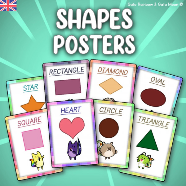 [ENGLISH] POSTERS de las FORMAS / Flash cards