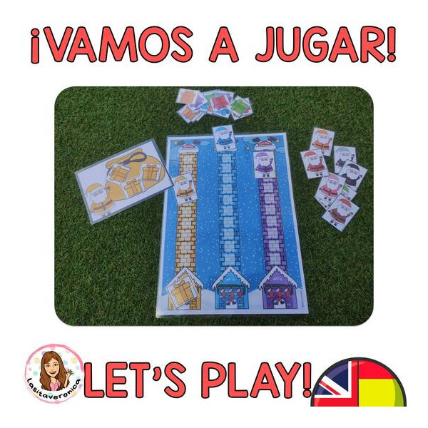 Juego de mesa Navidad. Christmas Game Board. December. Mates Navidad.