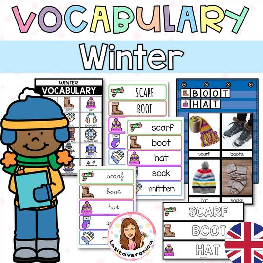 Vocabulario invierno / Winter vocabulary. English. January. Enero