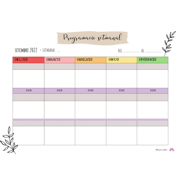 Programació setmanal