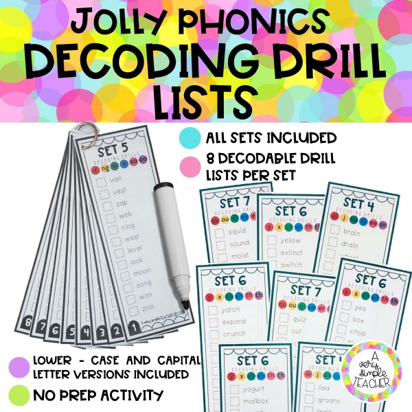 JOLLY PHONICS Decoding drill lists (all sets)