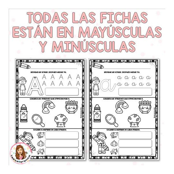 Fichas de trabajo del abecedario. Hojas imprimibles Abecedario